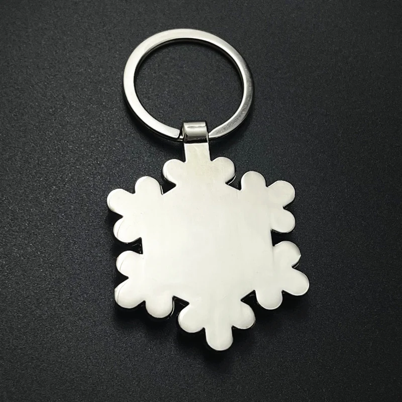 Snowflake Wood Keychain 1