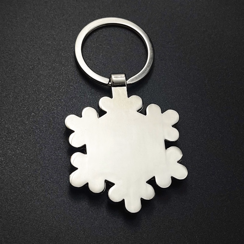 Snowflake Wood Keychain