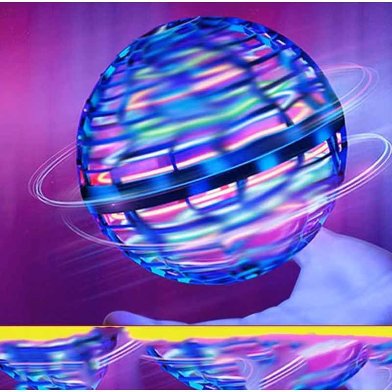 Auto-Return Rainbow LED UFO Flying Ball