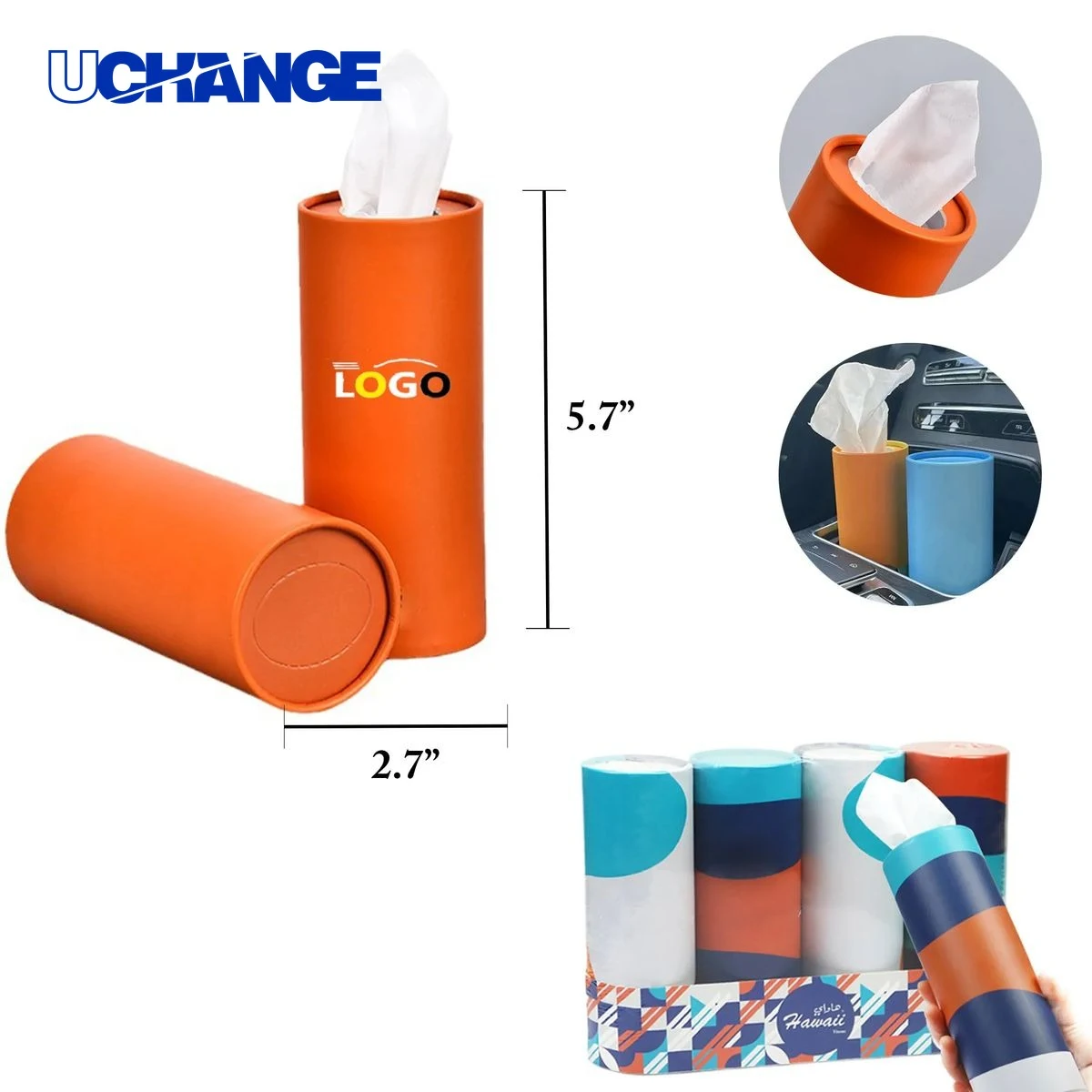 Car Tissue Dispenser Round Paper Holder 1