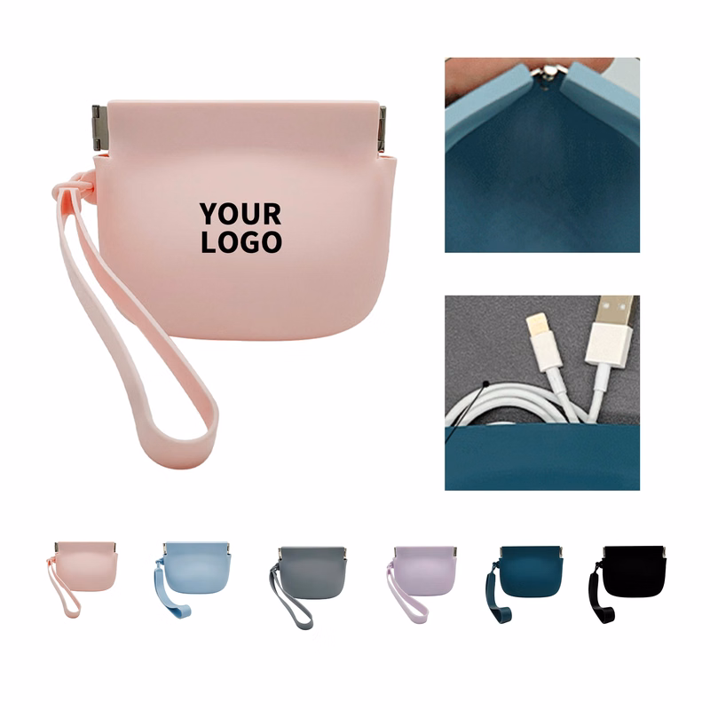 Silicone Coin Pouch With Self Closing Mouth 5.9" x 3.74"