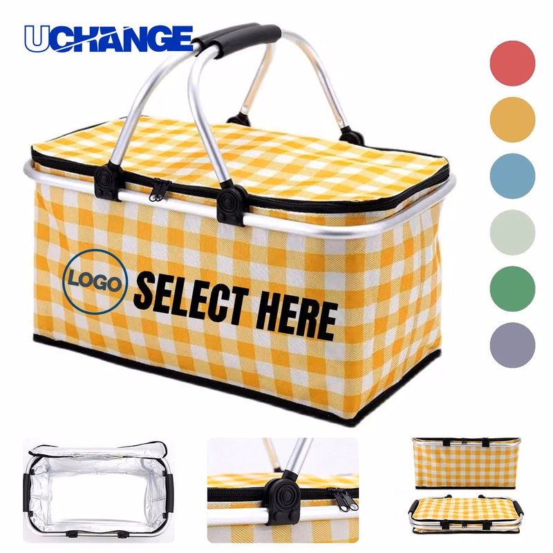 Checkered Picnic Basket