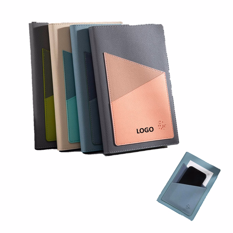 Business Soft Leather Notebook Office Use With Phone Holder