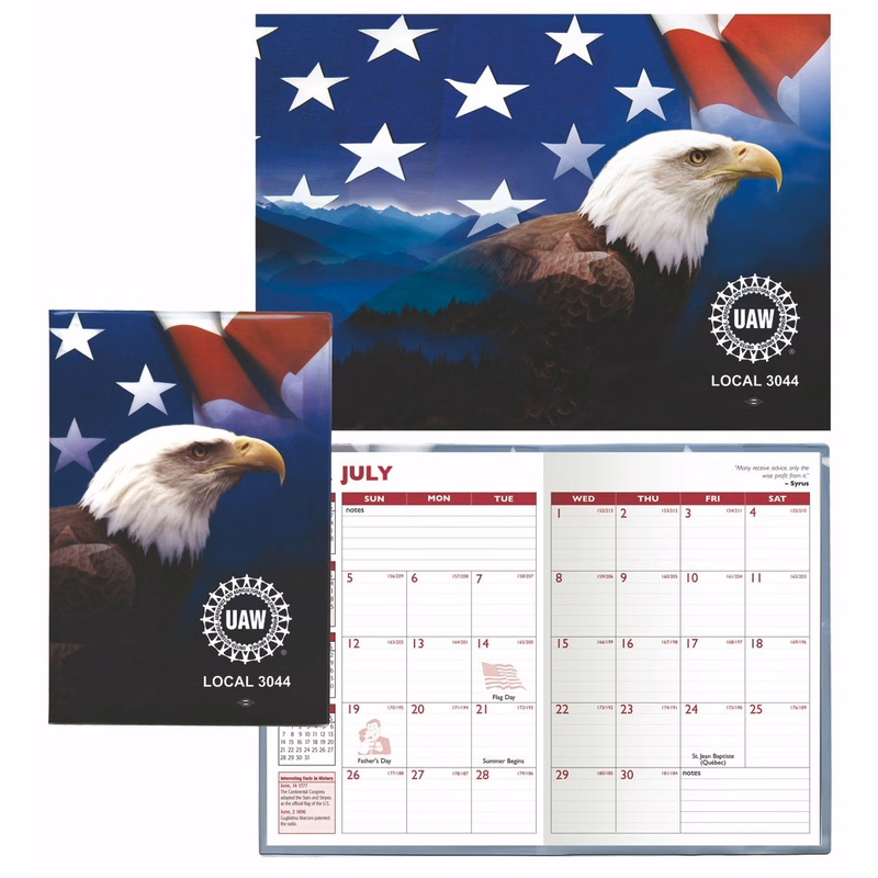 Stock Full Color Vinyl 7"X10" Patriotic Planner w/ Academic Insert