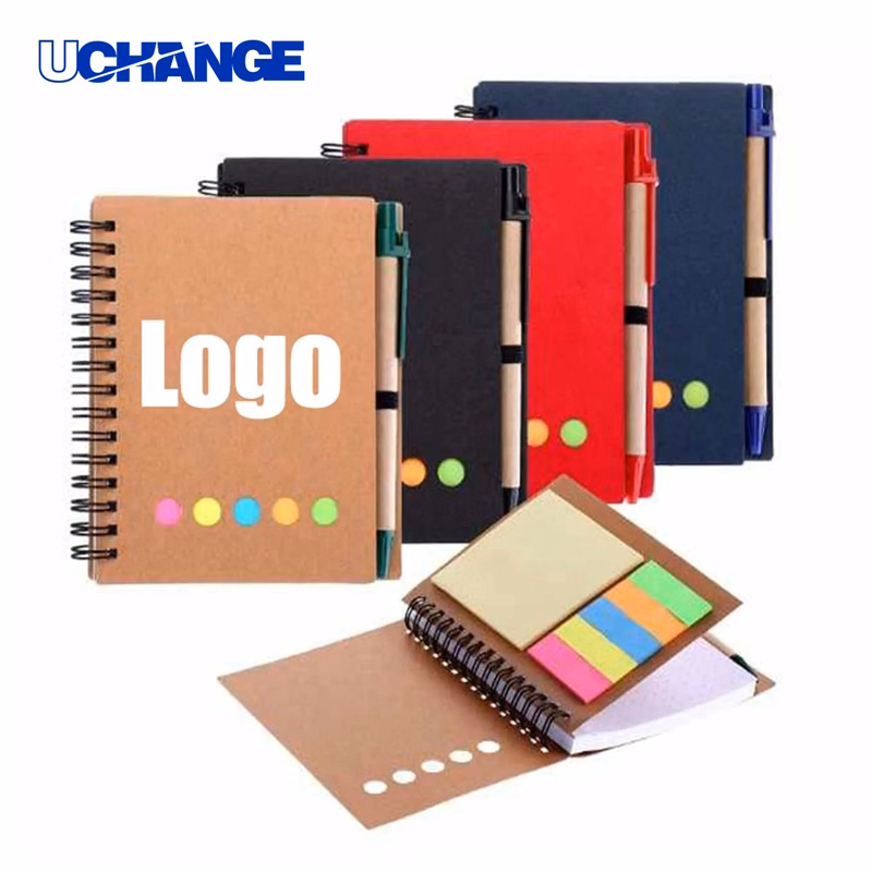 Spiral Sticky Notes Notebook Journal with Pen