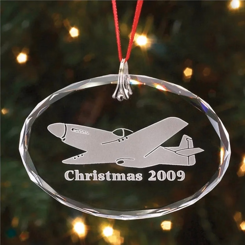 Horizontal Oval Crystal Ornament