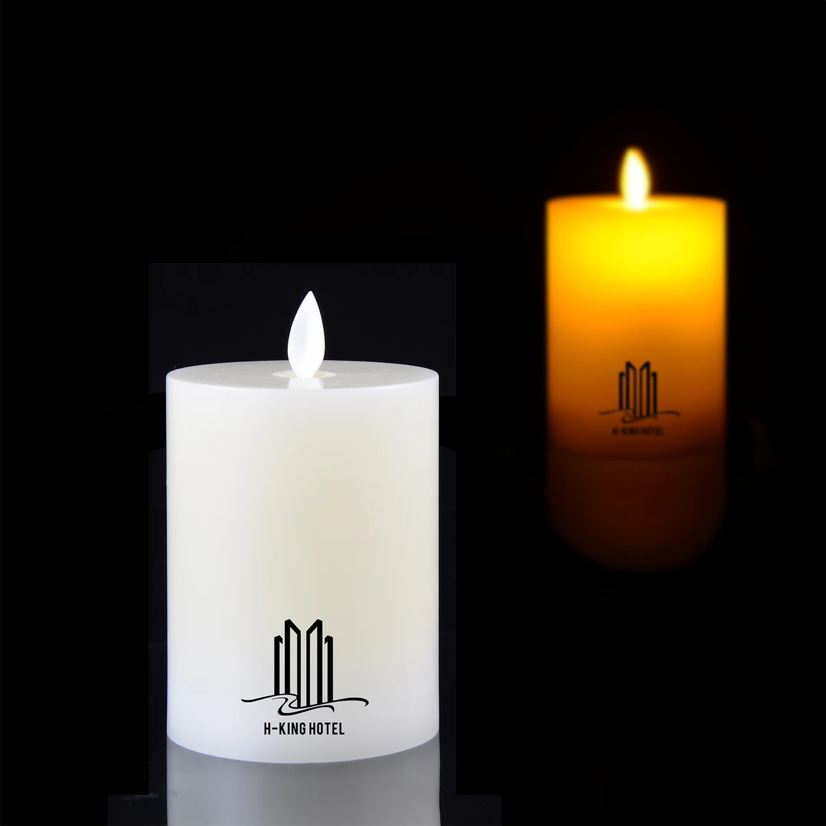 4" x 3" Flameless Pillar Moving Wick Faux Candle 1