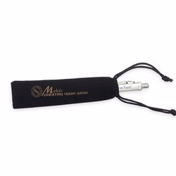 Black Pen Pouch with Pull Tie - Imprinted