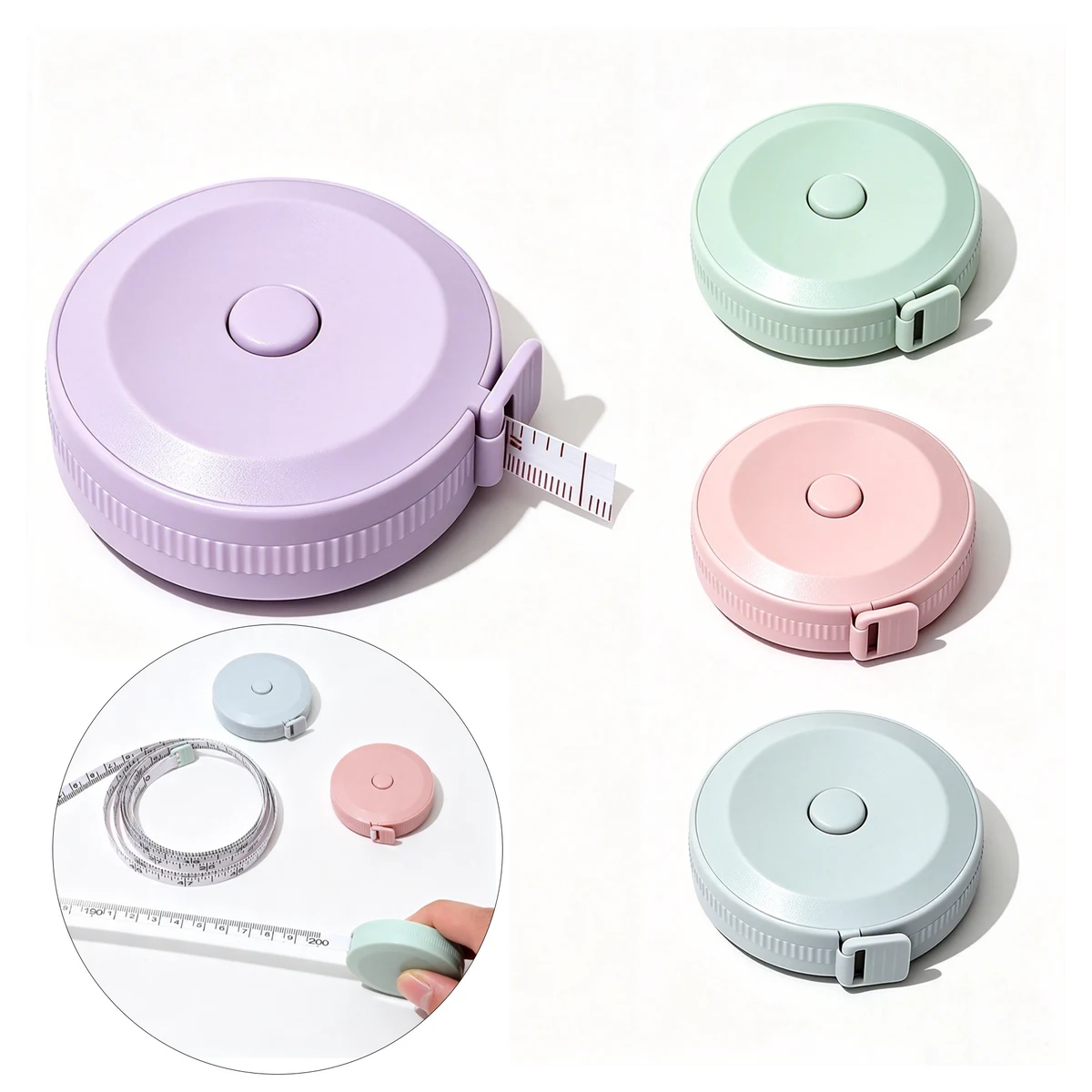 Pastel Retractable 60" Measuring Tape with Custom Logo Area 1
