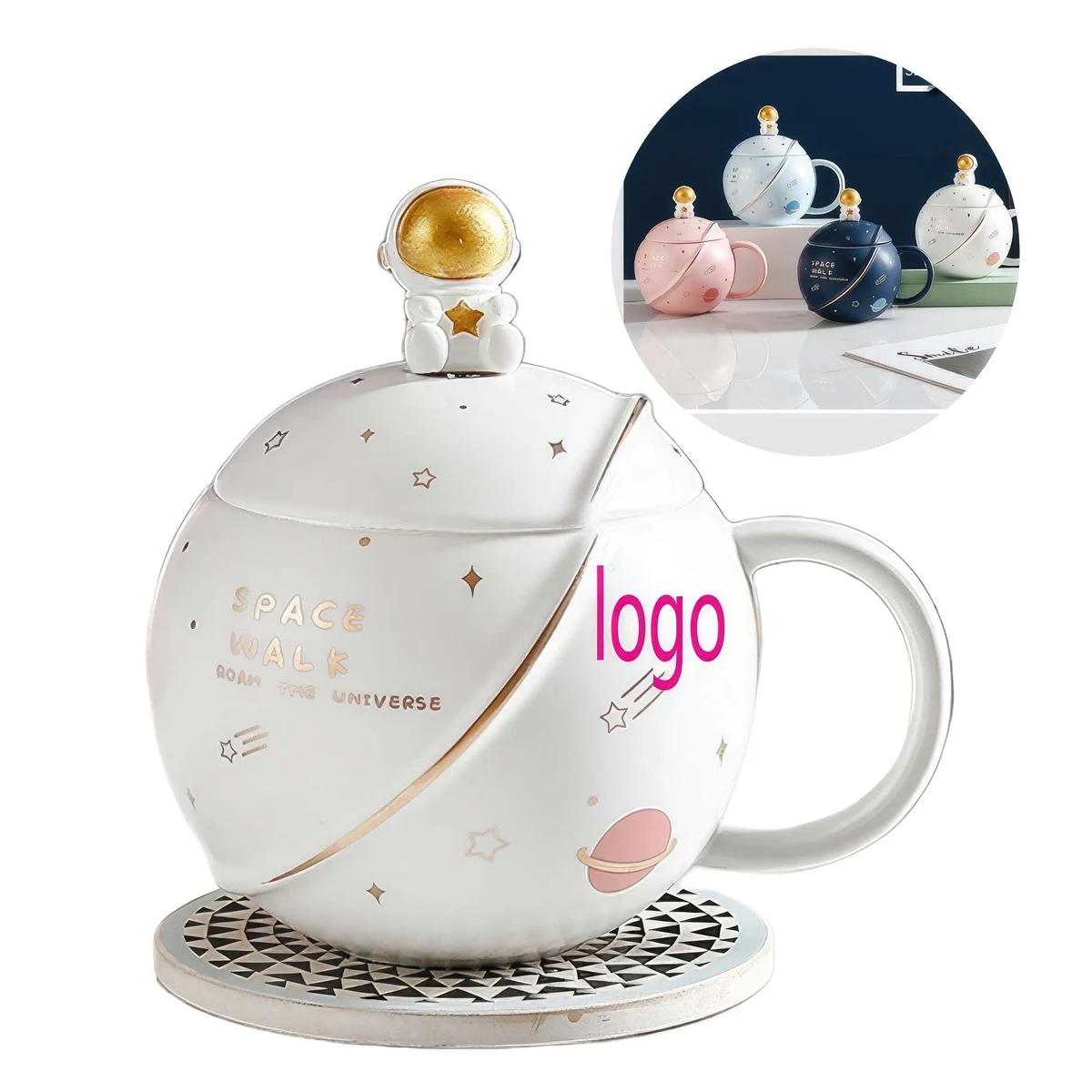Creative Cartoon Couple Ceramic Cup Christmas Gift 1