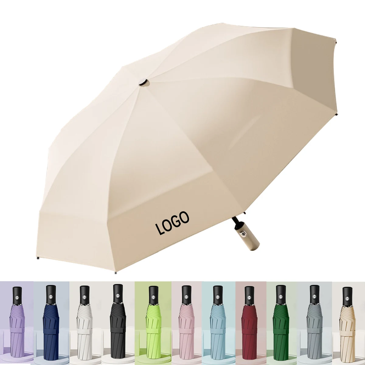 MOQ 20 Auto Open Close Folding Umbrella 38" 1