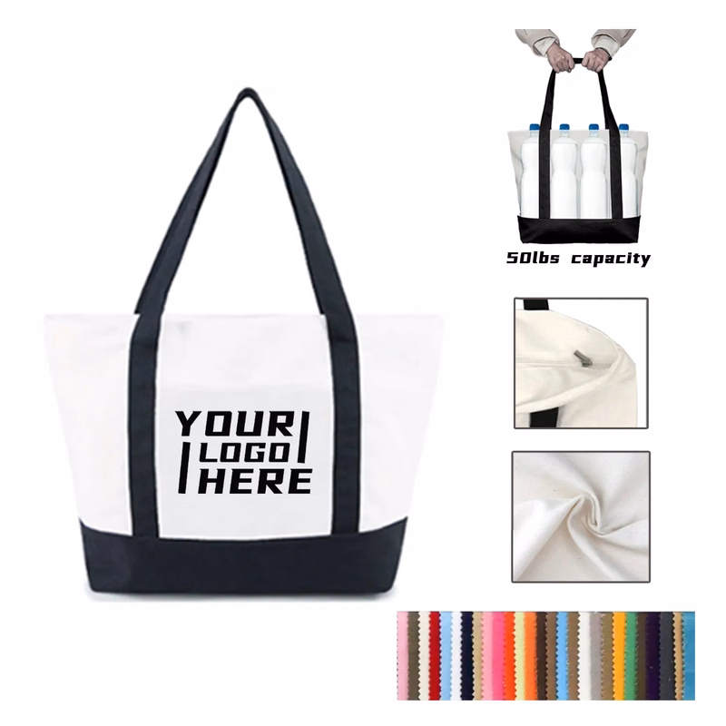 Portable Cotton Canvas Tote Bag MOQ50pcs