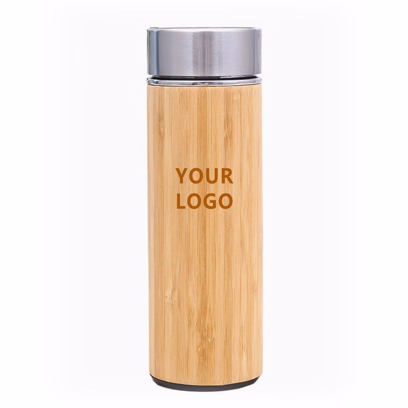 16 Oz Stainless Steel Bamboo Bottle