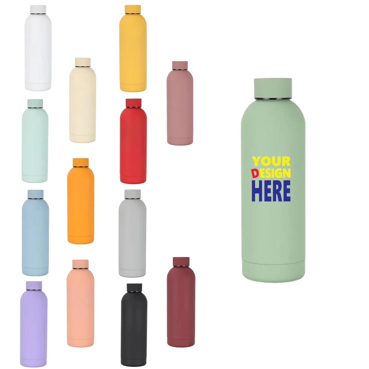 304 Stainless Thermos Small Mouth Bottle, custom water bottle with logo imprint 1