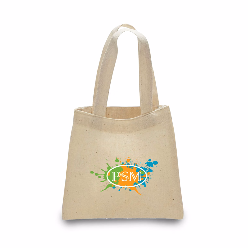 6 Oz. 100% Cotton Canvas Economical Mini Tote Bag_R104NBT