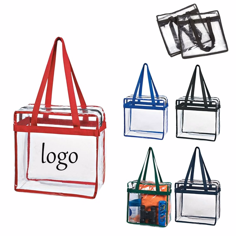 Clear Tote Bag with Zipper Carrier