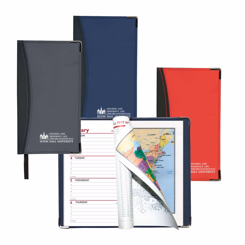 Weekly Ascot 2 Tone Vinyl Soft Cover Planner (2 Color w/ Map)