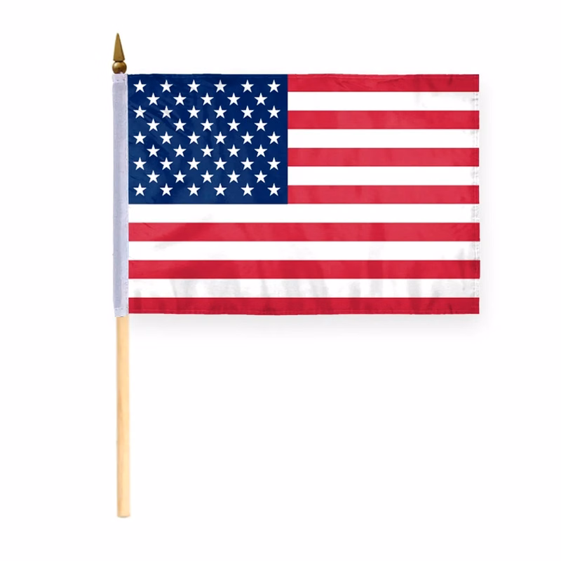 USA Printed Stick Flags - 8" x 12"