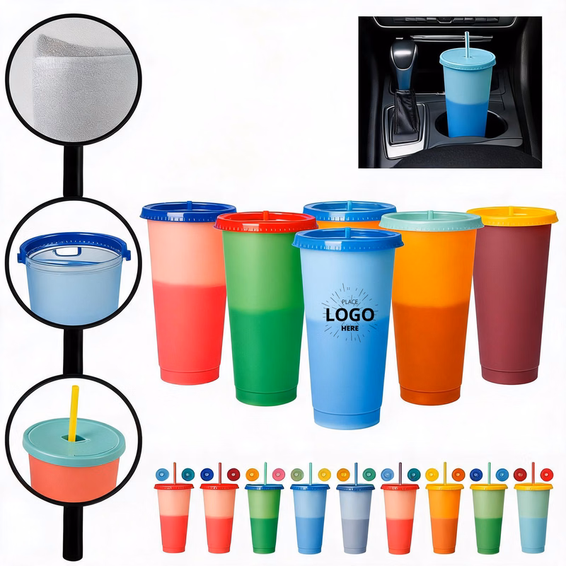 Magic Color-Changing Plastic Cups for Cold Drinks