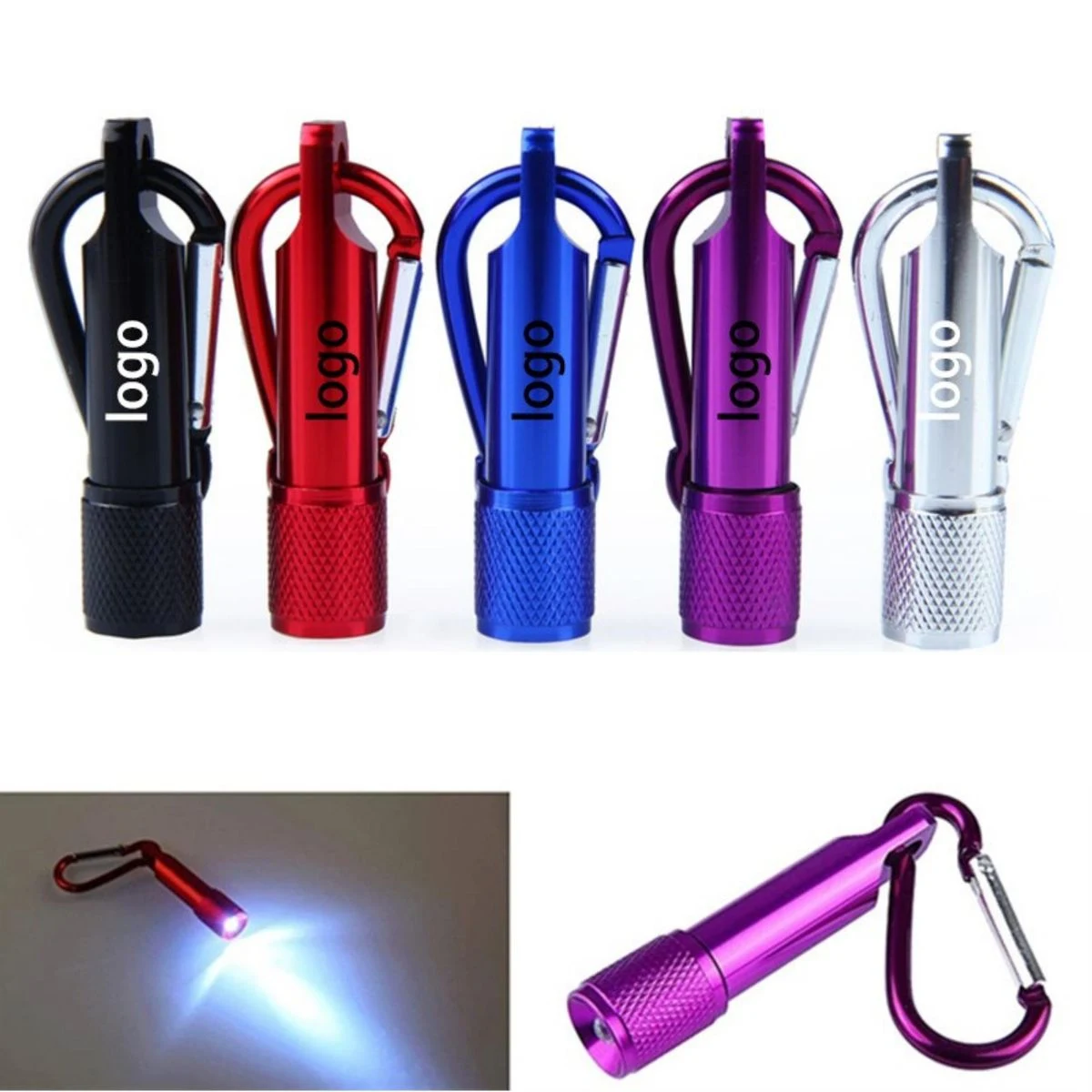 2-in-1 Portable Mini Metal Compact Flashlight/LED Torch Keychain 1