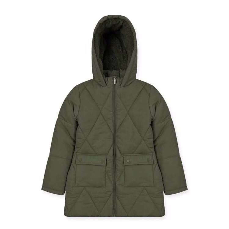 Girls' Quilted Anorak Jacket Olive 6-16