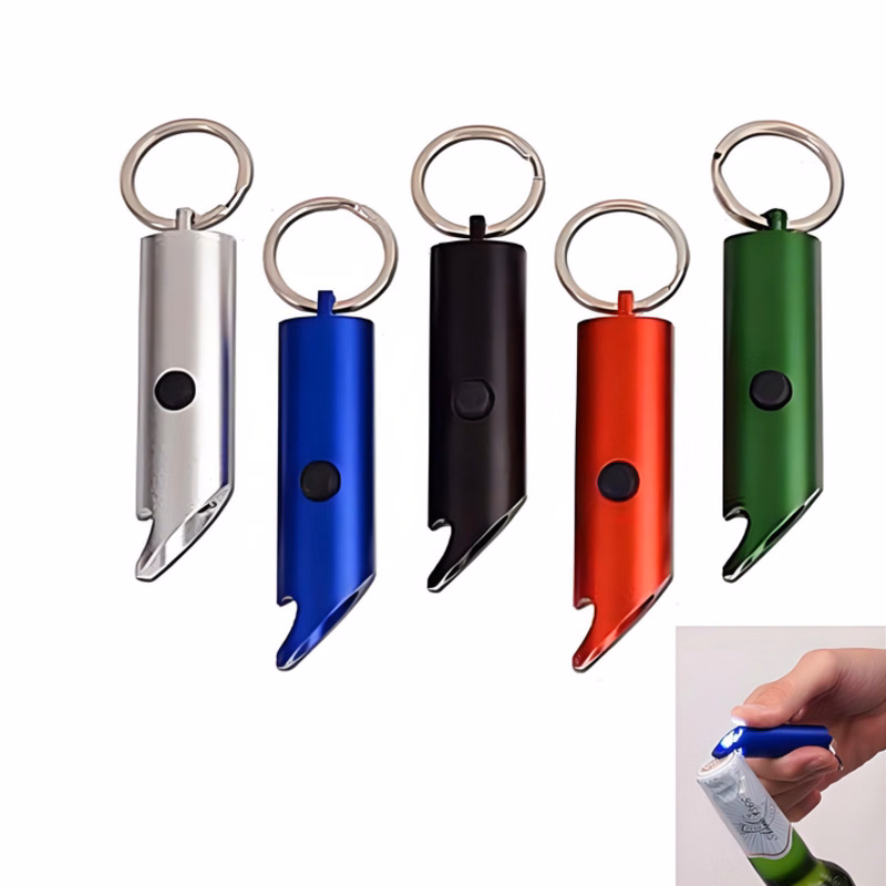 Aluminum LED Flashlight Opener W/ Keychain