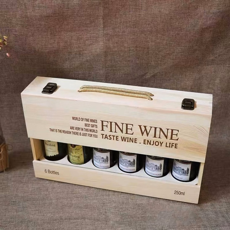 6-Bottle Wood Wine Box