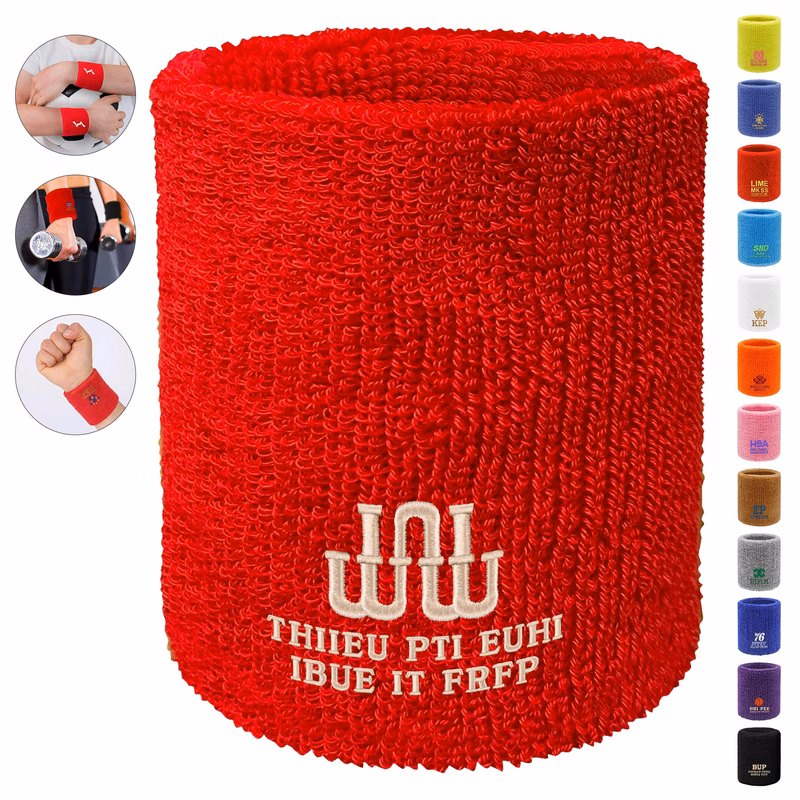Embroidery Polyester Cotton Sport Wristband