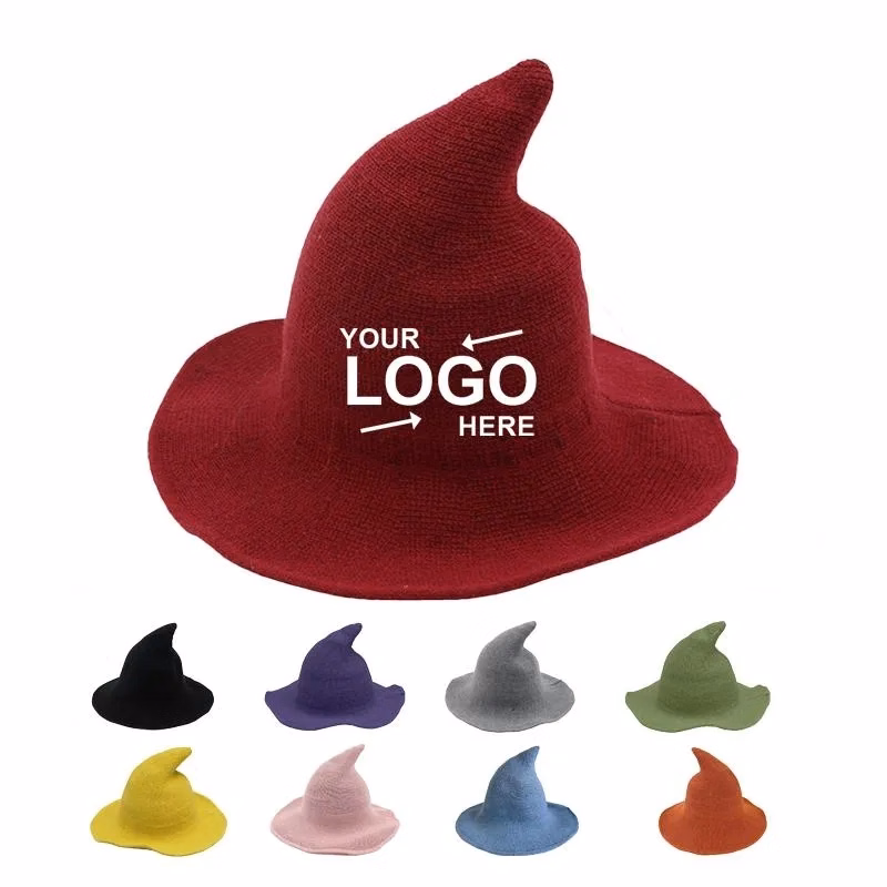 Halloween Kinitted Wool Witch Hat