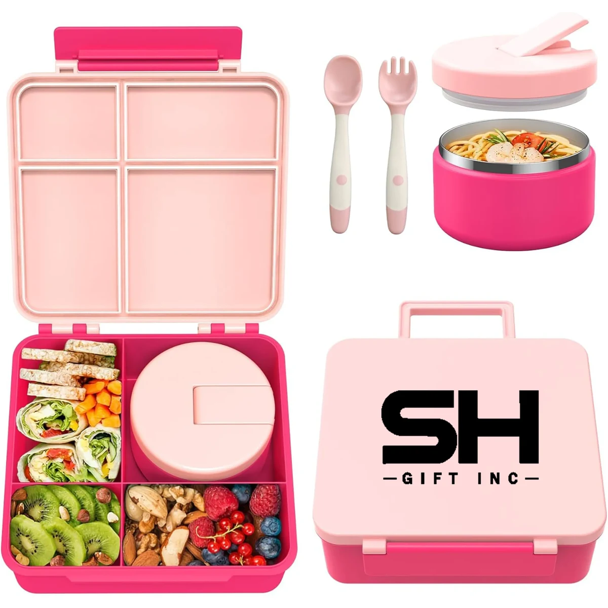 Food Grade PP Bento Lunch Box With Stainless Steel Bowl 1