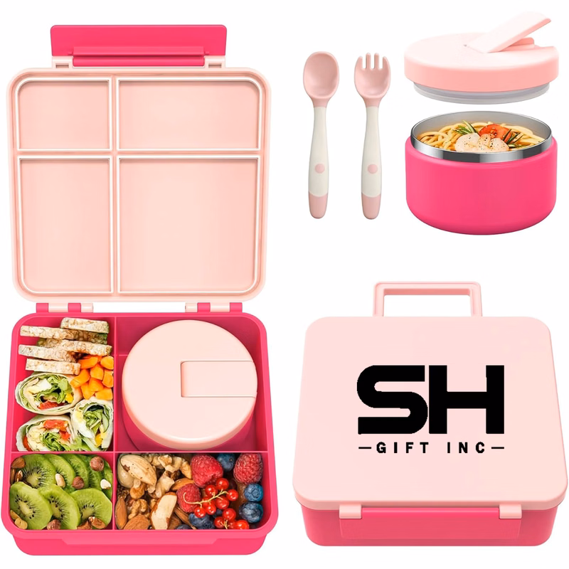 Food Grade PP Bento Lunch Box With Stainless Steel Bowl