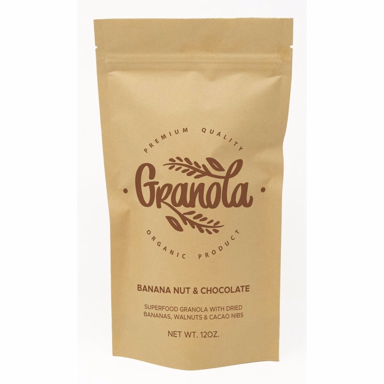 One Color Stand Up Kraft Barrier Pouch (6" W x 11" H x 3" D)