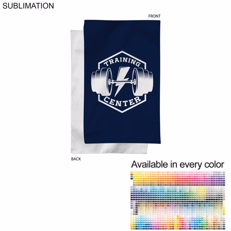 Gym, Workout, Fitness towel in Plush and Soft Velour Terry Cotton Blend, 12x18, Sublimated 1 side.