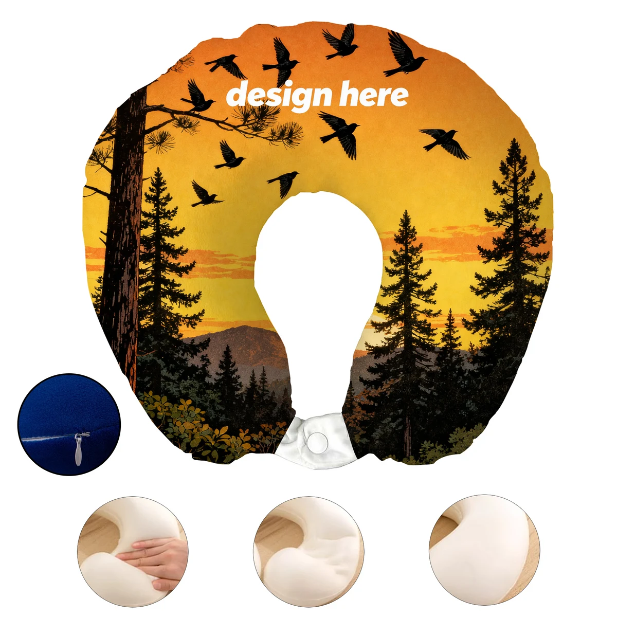 Logo Printed U Shape Travel Pillow 1