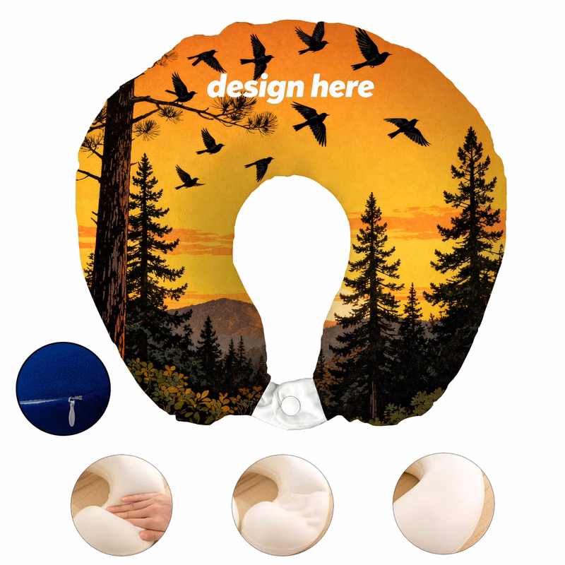 Logo Printed U Shape Travel Pillow