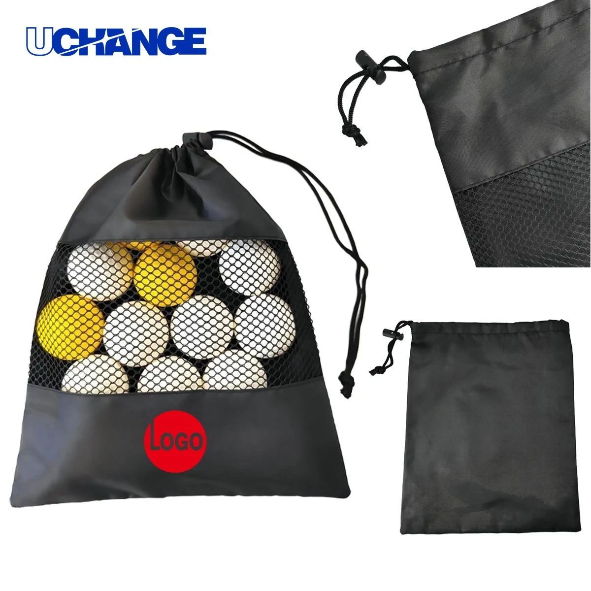 Lightweight 210D Drawstring Bag with Pocket 1