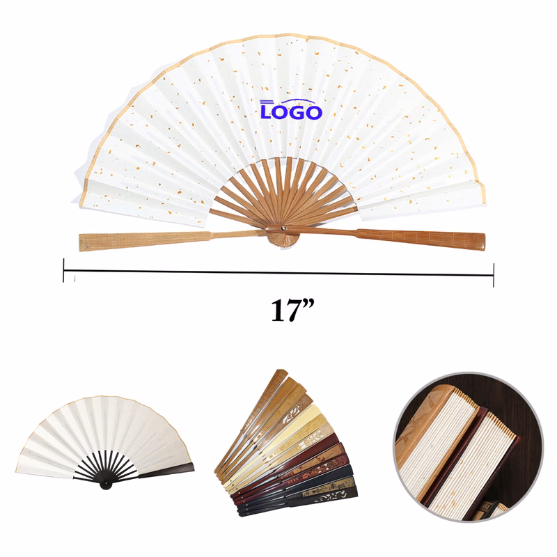 MOQ100 Bamboo Folding Fans For Advertising In Various Sizes