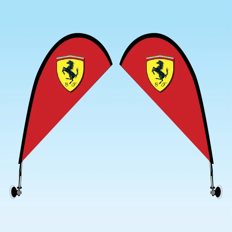 Teardrop Suction Cup Window Flag - Double Sided Flag 1