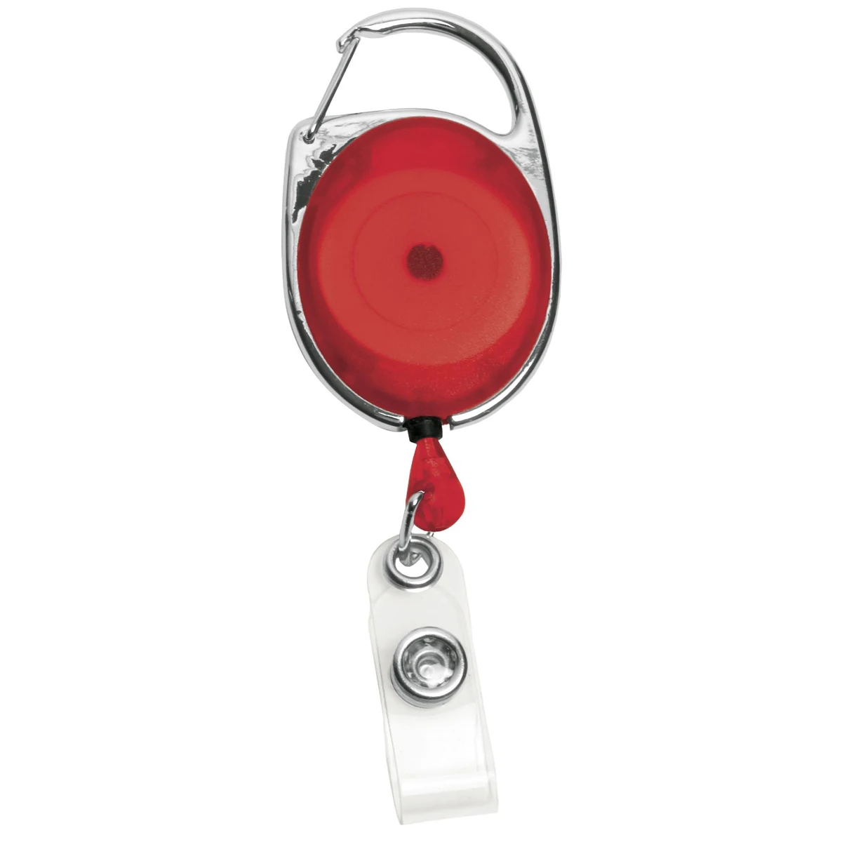 30" Carabiner Style Retractable Badge Reel (1 3/8"x2") 30" with Metal Slip Clip 1