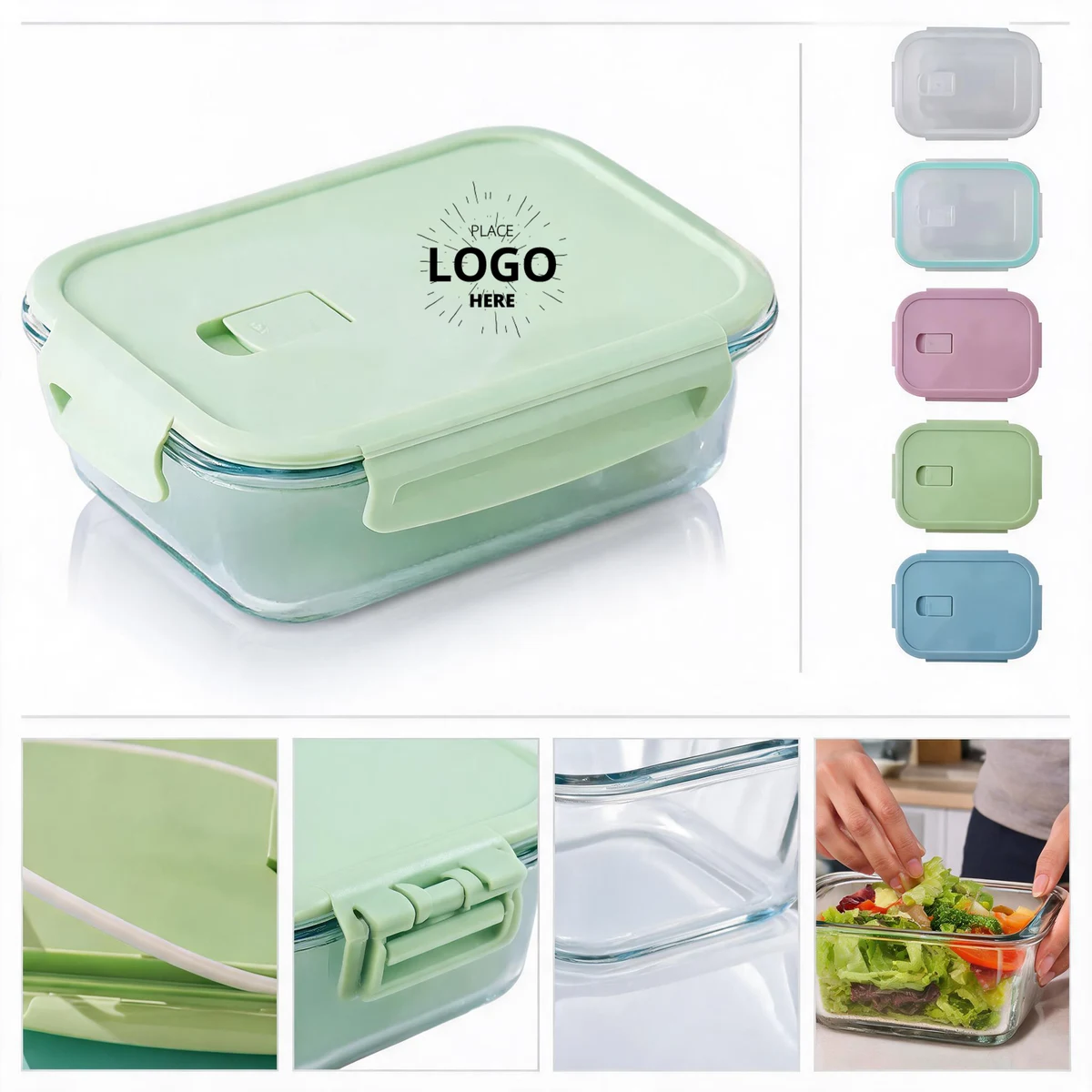 Custom Logo Borosilicate Glass Food Storage Container 1