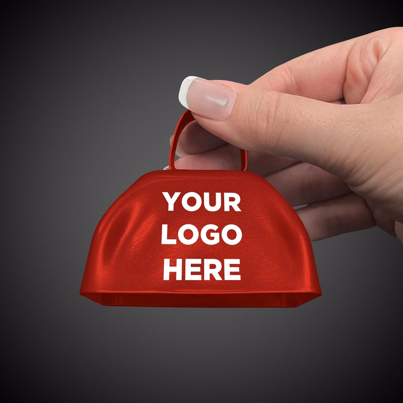 Red 3" Metal Cowbell Printed