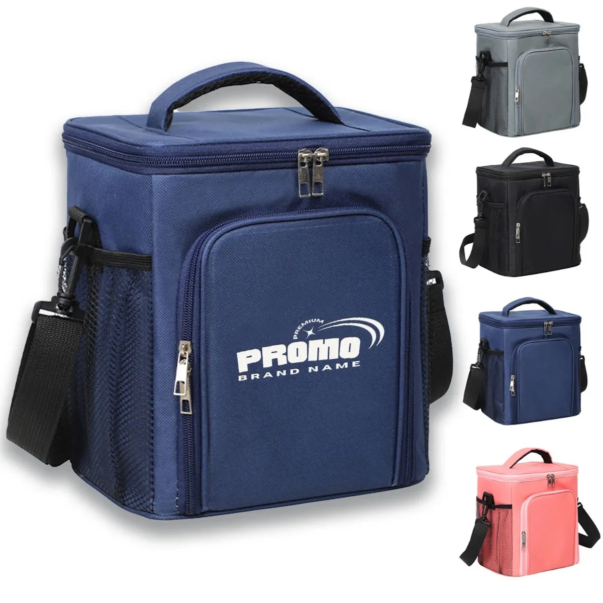 Square Large Capacity Insulated Lunch Bag Tote With Strap 1