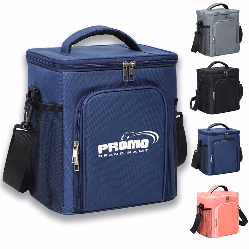 Square Large Capacity Insulated Lunch Bag Tote With Strap
