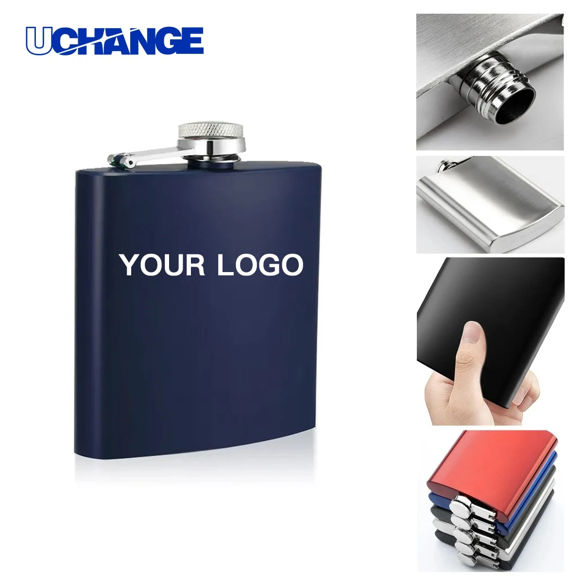 Pocket Size Stainless Flask Bottle for Travel Use, custom water bottle with logo imprint 1