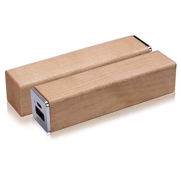 Wooden Square Power Buddy 2200mAH to 2600mAH