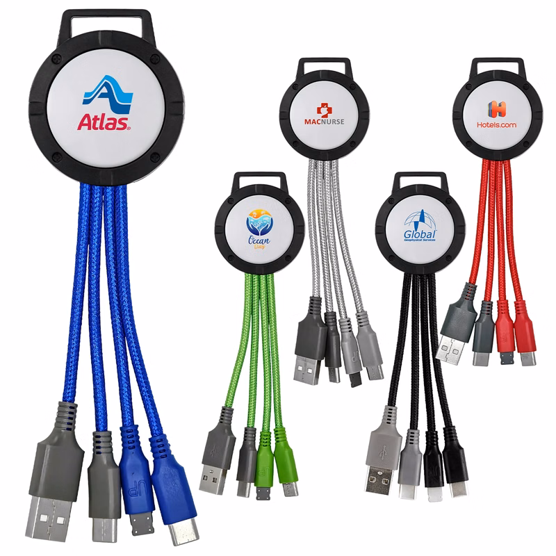 Vivid Dual Input 3-in-1 Colorful Charging Cable