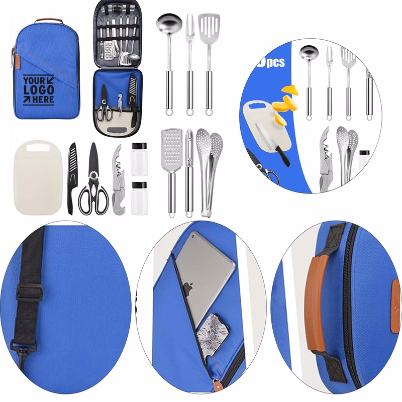 Portable Camp Kitchen Cooking Utensil Set Cookware Kit Travel Organizer Grill Accessories