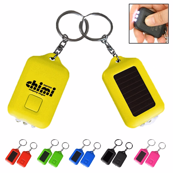 Solar Powered Led Flashlight Keychain