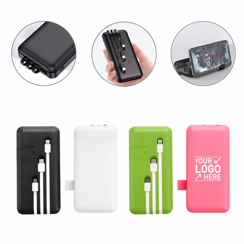 10000mAh Fast Charging Powerbank Built in 3 Cable