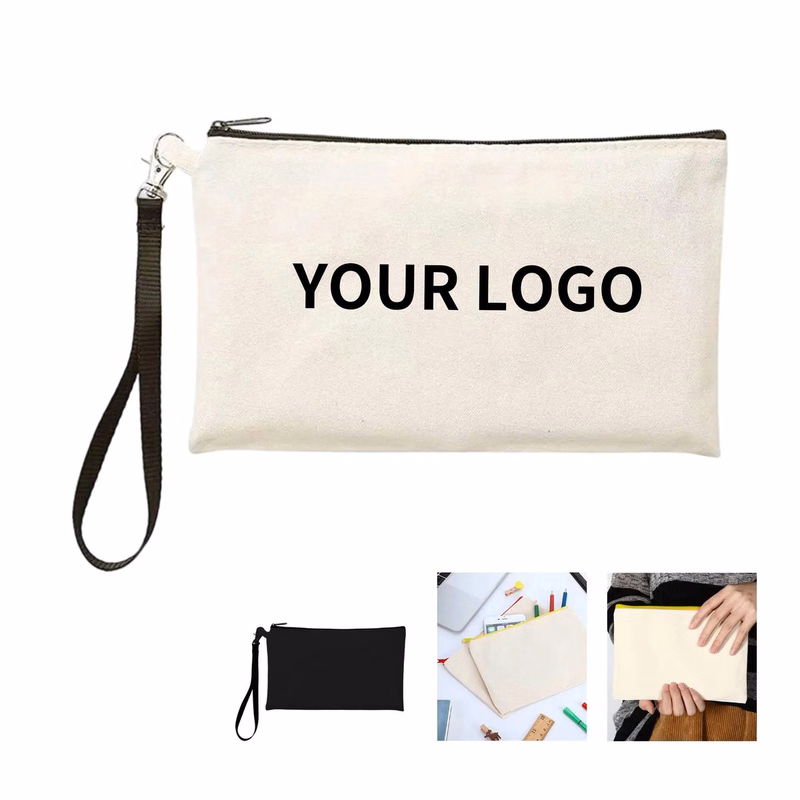 Multi Purpose Canvas Pencil Bag with Carry Handle